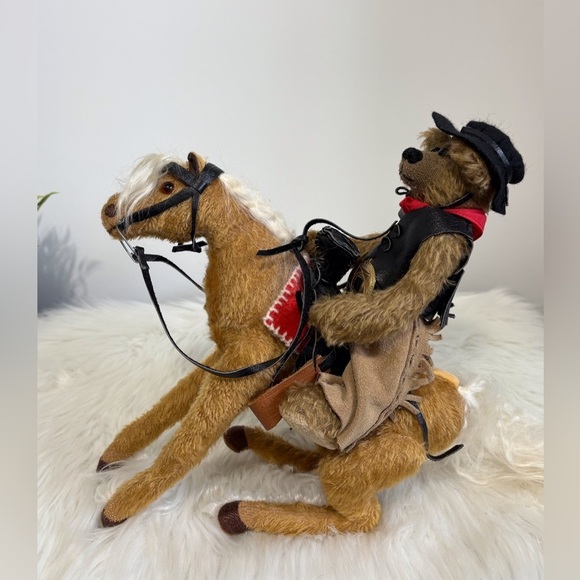 Unsigned Other - Vintage(86)Cowboy Teddy Bear on Horse Gastrell 1998/1999